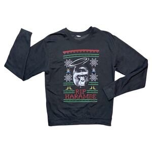 INDEPENDENT TRADING CO. Men’s Black ‘RIP HARAMBE’ Long Sleeve Sweatshirt